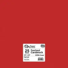 PA Paper&trade; Accents 12" x 12" Pearlized Cardstock, 25 Sheets Garnet