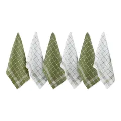 DII&reg; Waffle Weave Dishtowels, 6ct. Leaf Green