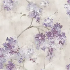 RoomMates Weeping Cherry Tree Blossom Peel & Stick Wallpaper Purple
