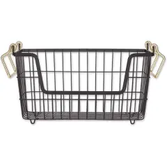 DII&reg; 13" Small Rectangle Metal Basket Black/Gold