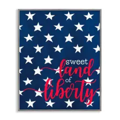 Stupell Industries Sweet Land Of Liberty Americana Framed Giclee Art Gray