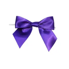 JAM Paper 4" Satin Twist Tie Bows, 50ct. Purple Haze