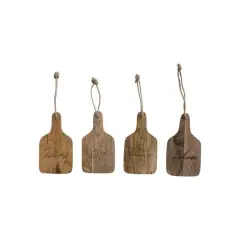 Hello Honey&reg; 7.25" Holiday Words Mango Wood Cheese & Cutting Boards, 4ct.