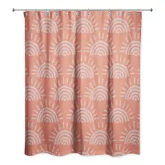 Sun Pattern Shower Curtain Pink