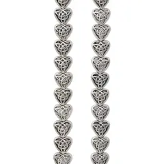 Antique Silver Carved Heart Beads, 8mm by Bead Landing&trade;