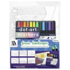 Leisure Arts&reg; Dot Art Markers Scenic Landscapes Coloring Sheets Set