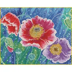 Diamond Art Premium Batik Poppies Kit