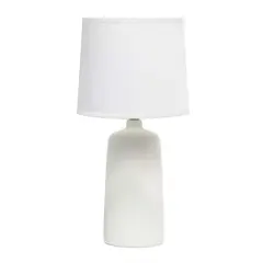 Simple Designs 16" Textured Linear Ceramic Table Lamp Off White