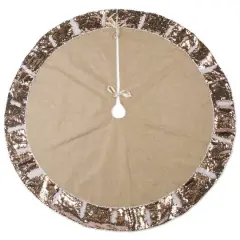 DII&reg; Champagne Sequin Linen Holiday Tree Skirt
