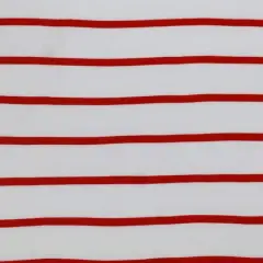 Fabric Merchants Red & White Stripes Double Brushed 4-Way Stretch Fabric