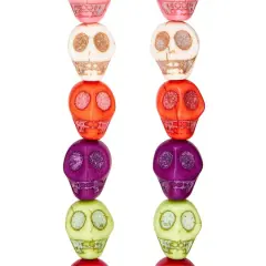 Multicolor Howlite Skull Beads, 12mm by Bead Landing&trade;
