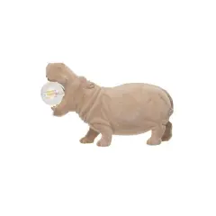 Hello Honey&reg; 14" Blush Flocked Hippo Table Lamp