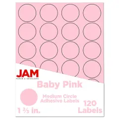 JAM Paper Circle Label Stickers Baby Pink