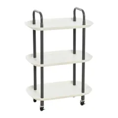Hello Honey&reg; Main + Mesa&trade; 3-Tier Modern Plastic and Metal Trolley White and Dark Gray