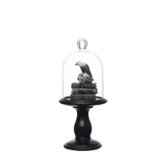 11.25" Black Crow Cloche Tabletop Accent by Ashland&reg;