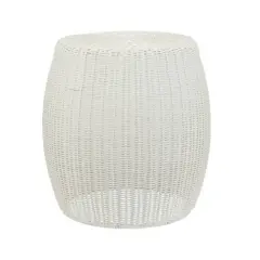 Household Essentials 18" Woven Storage End Table White