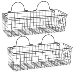 DII&reg; Medium Wire Wall Baskets, 2ct. Black