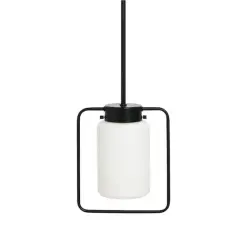 Hello Honey&reg; Robert Stevenson Lighting Ezra Metal & Frosted Glass Convertible Ceiling Light Black