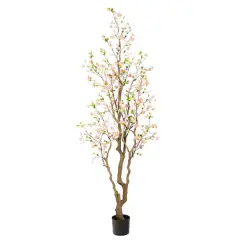 7.5ft. Potted Red Cherry Blossom Artificial Tree