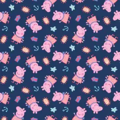 Peppa Pig Navy Peppa by The Seaside Cotton Fabric