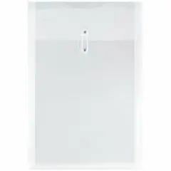 JAM Paper 10.5" x 14.5" Clear Plastic Button String Open End Envelopes, 12ct.
