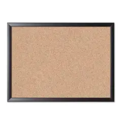 U Brands&trade; Black 24'' x 18'' MDF Framed Cork Bulletin Board