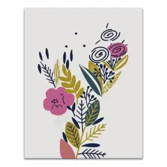 Funky Multi-Color Floral II 11" x 14" Canvas Wall Art