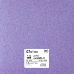PA Paper&trade; Accents Glitter 12" x 12" Cardstock, 15 Sheets Irid Lilac
