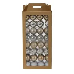 64ct. 3" Gold & Silver Shatterproof Ball Ornaments