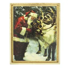 6" x 7.25" Santa with Deer Tabletop D&eacute;cor by Ashland&reg;
