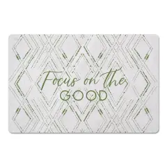 Focus on the Good Geo Diamond Floor Mat White and Green