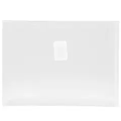 JAM Paper 5.5" x 7.5" Clear Plastic Hook & Loop Closure Envelopes, 12ct.