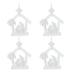 5" Clear Acrylic Nativity Ornaments, 4ct.