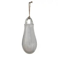 Hello Honey&reg; 8" Clear Hand Blown Glass Hanging Vase