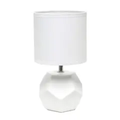 Simple Designs Round Prism Mini Table Lamp White