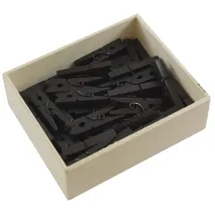 JAM Paper 1.125" Wood Clip Clothespins, 100ct. Black