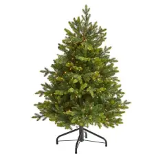 4ft. Pre-Lit North Carolina Fir Artificial Christmas Tree, Clear LED Lights