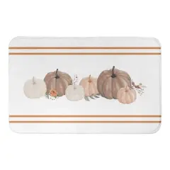 Fall Stripes & Pumpkins Bath Mat