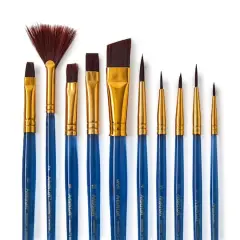 Brown Synthetic Acrylic 10 Piece Brush Combo by Artist's Loft&reg; Necessities&trade;