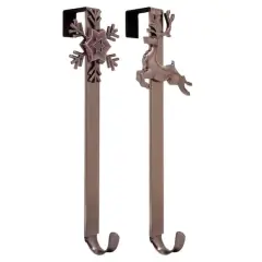 Haute Decor Bronze Reindeer & Snowflake Adjustable Wreath Hangers, 2ct.