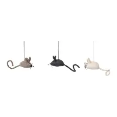 Hello Honey&reg; Handmade Wool Felt Mouse Ornament Set