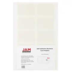 JAM Paper 2" x 3.5" Clear Self-Adhesive Business Card Holders