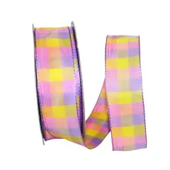 Reliant 1.5" Bright Plaid Wired Ribbon Combo 2