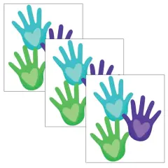 Carson Dellosa Education&reg; One World Hands with Hearts Cut-Outs, 3 Packs of 36