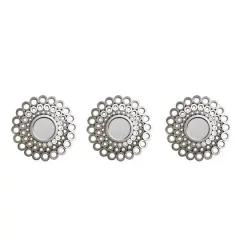 9.5" Silver Cascading Orbs Mirror Set