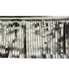 4" Faux Leather Fringe Trimby Celebrate It&reg; Silver