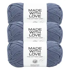 3 Pack Lion Brand&reg; Tom Daley Made with Love&trade; The Cottony One&trade; Yarn Indigo for It!