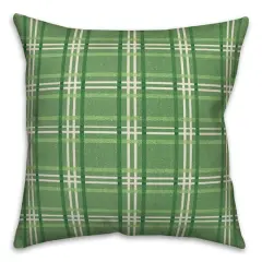 St. Patrick's Day Plaid Throw Pillow