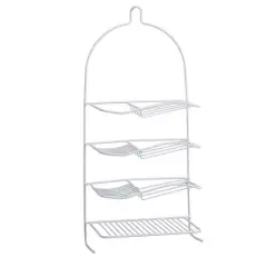 Bath Bliss White 4-Tier Rubber Shower Organizer Caddy