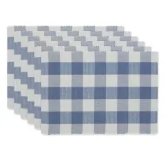 DII&reg; Buffalo Check Ribbed Placemat, 6ct. Stonewash Blue/White
